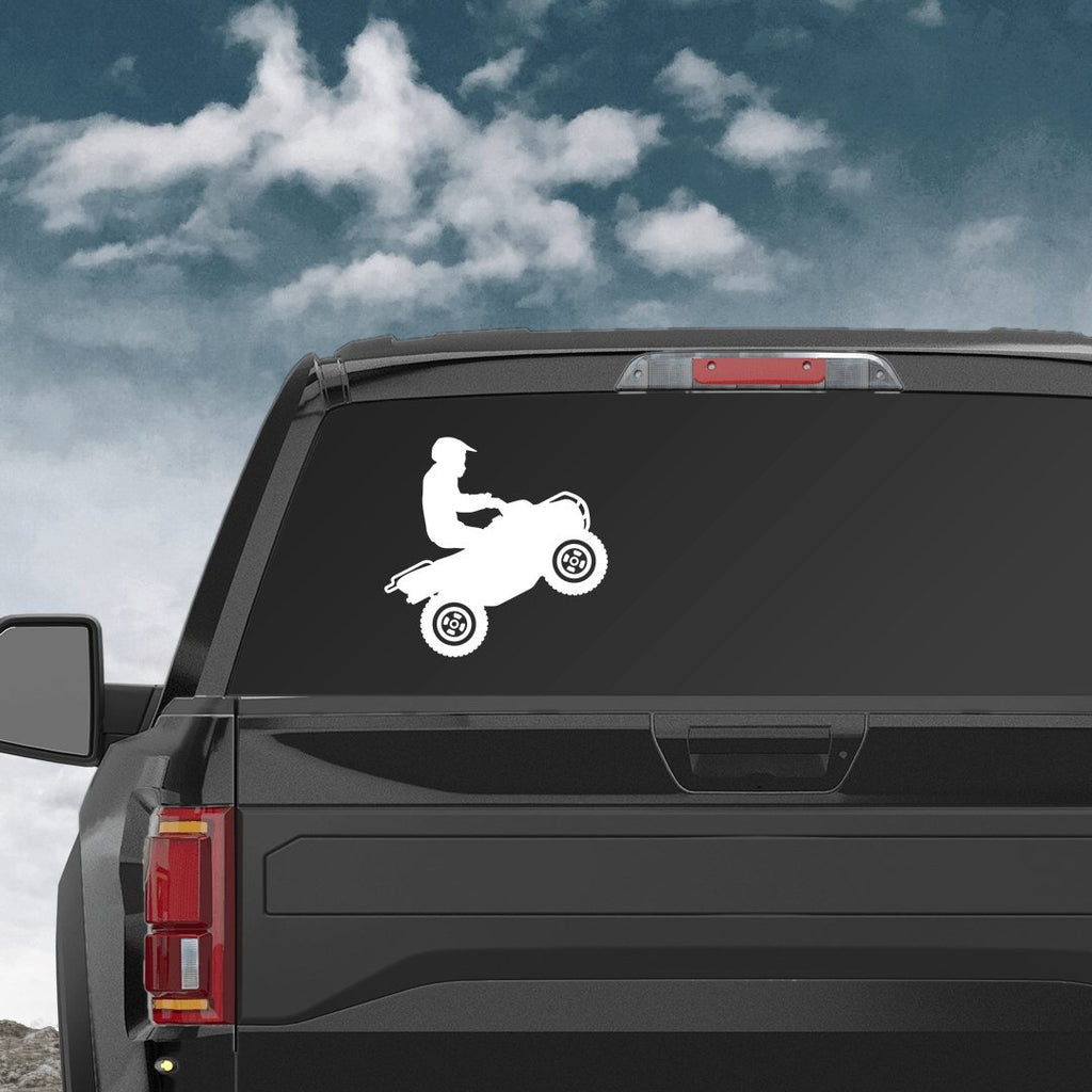 INDIGOS UG - Car Sticker - Decal - 210x110 mm - 4 x 4 All - Wheel Drive -  White - Tuning - Rear Window - Bicycle - Motorcycle - Truck